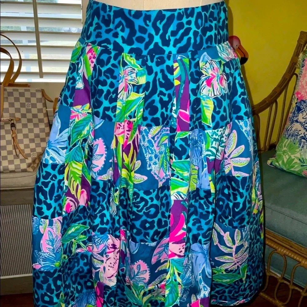 Lilly Pulitzer NWT Bryant Skirt Pop Up Lilly's Party Patch 🦄